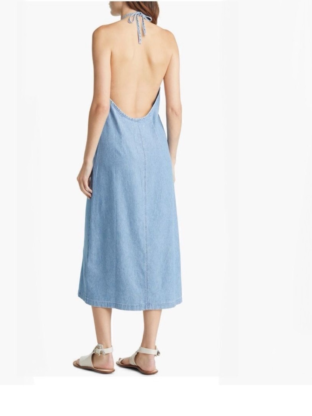 Rag & Bone Zoe halter chambray denim midi dress size XS - Picture 2 of 10